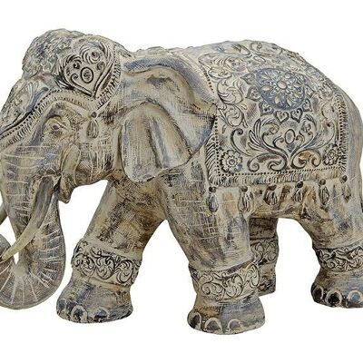Elephant in gray made of poly, W50 x D22 x H34 cm