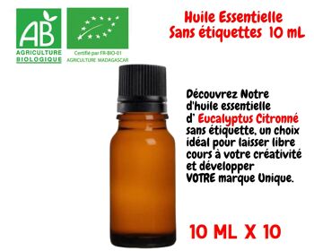 BIO - Huile Essentielle d' Eucalyptus Citronné BIO de Madagascar ( 10mL ) | Entreprise FRANÇAISE 4