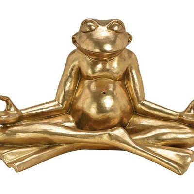 Yoga frog made of poly gold (W / H / D) 47x25x26cm