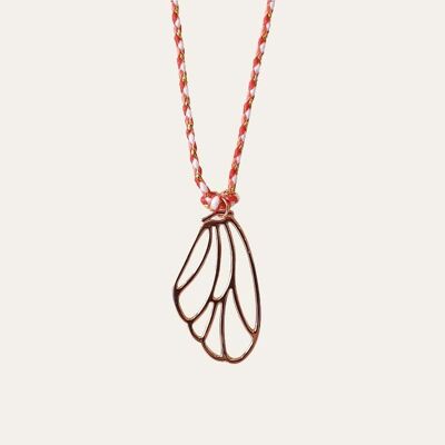 Collier Caïus, Cordon Tressé et Laiton Doré Rose