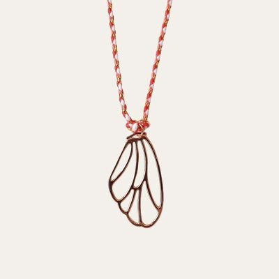 Caïus Necklace, Braided Cord and Rose Gold Brass