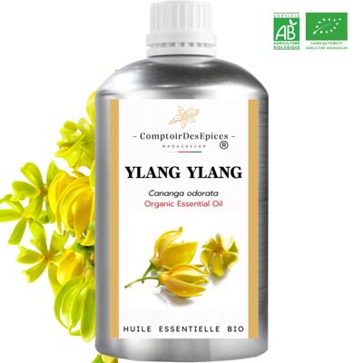 ORGANIC - YLANG YLANG - YLANG YLANG Essential Oil (500 mL) 100% Pure and Natural - Certified Organic ECOCERT -FR-01 (French Company)