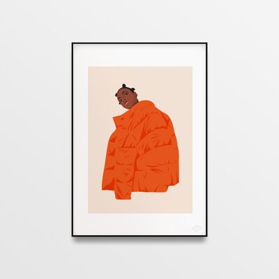 Poster „Orange Kugelfisch“ – A4 & 30x40cm