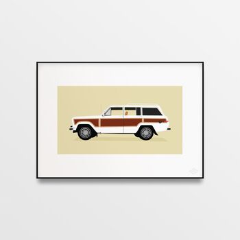 Affiche "Jeep Grand Wagoneer, White Edition" - A4 & 30x40cm 1