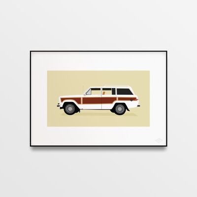 Affiche "Jeep Grand Wagoneer, White Edition" - A4 & 30x40cm
