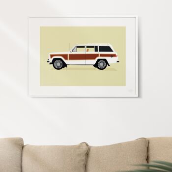 Affiche "Jeep Grand Wagoneer, White Edition" - A4 & 30x40cm 2