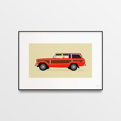 Póster "Jeep Grand Wagoneer, edición roja" - A4 y 30x40cm