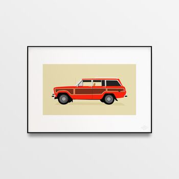 Affiche "Jeep Grand Wagoneer, Red Edition" - A4 & 30x40cm 1