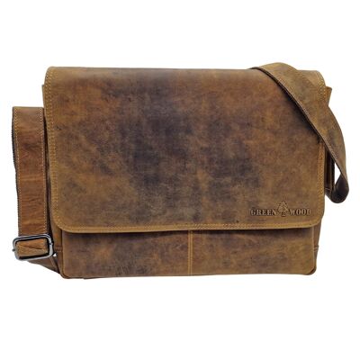Bram College Bag Bolso de hombro de piel para hombre y mujer para portátil de 13,3 pulgadas - 5 colores