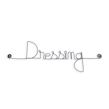 Décoration Murale en fil de fer - Plaque de porte " Dressing " - à punaiser - Bijoux de mur 1