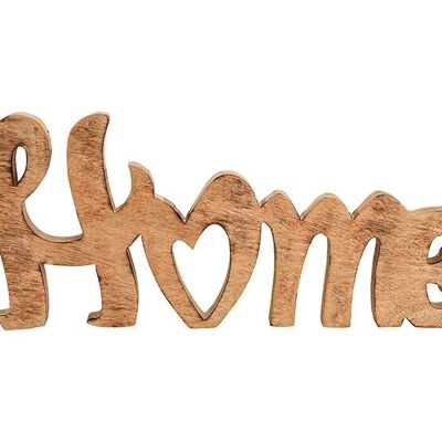 Stand, lettering, casa, in legno di mango marrone (L / A / P) 60x23x3cm