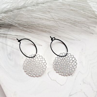 Pendientes - Minimalismo - Sunny - negro/plata