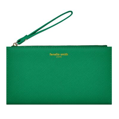 Green wallet with vegan leather strap