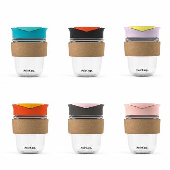 SoleCup Tasse de voyage 12 oz avec bande de liège Lot de 24 pièces - Tasse à café réutilisable 1