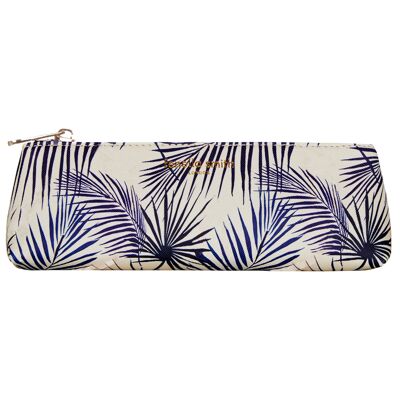 Pencil case Blue Palm made of vegan leather
