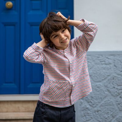 Camisa infantil unisex de cuadros pequeños