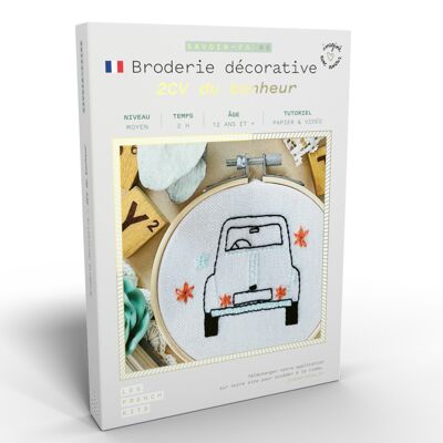 French'Kits - Broderie décorative - 2CV du bonheur