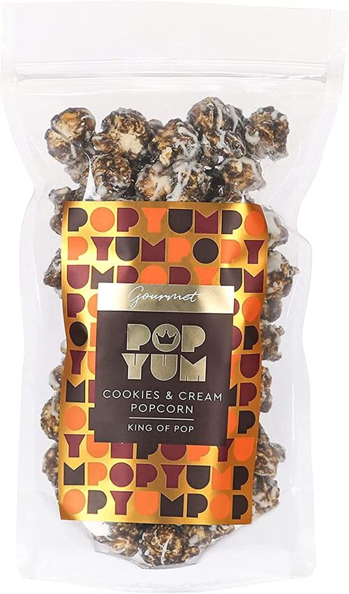 180g Pack Pop Yum Gourmet Popcorn, Cookies and Cream Flavour