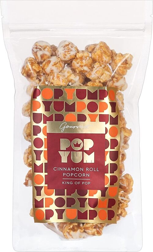 180g Pack Pop Yum Gourmet Popcorn, Cinnamon Roll Flavour