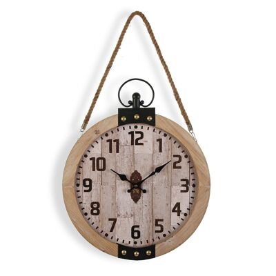 WOODEN WALL CLOCK WITH ROPE 18190928