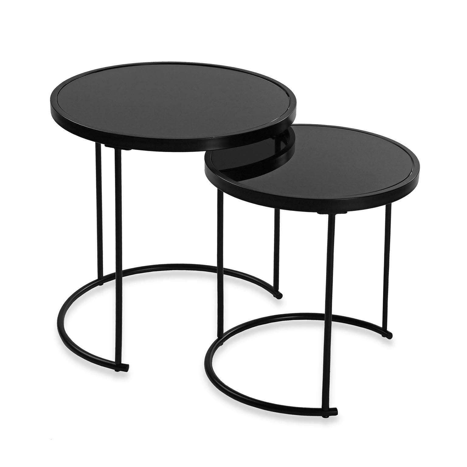 SET BLACK GLASS TABLES 18790785