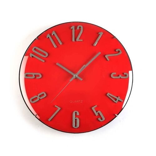 RELOJ REDONDO ROJO 30CM. 19520008