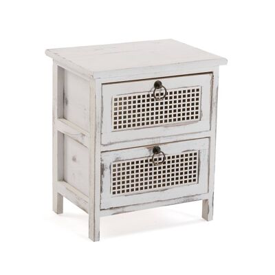CHEST OF 2 DRAWERS OLD WHITE 20100223