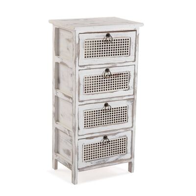 CHEST OF DRAWERS 4 DRAWERS OLD WHITE 20100225