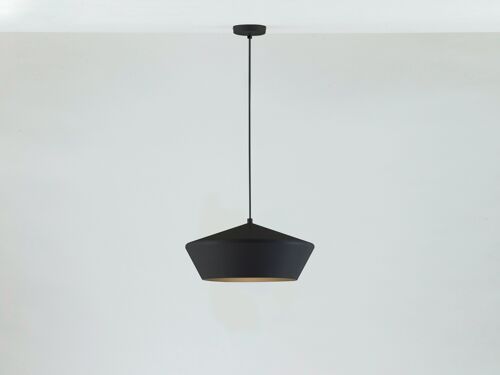 Charcoal Grey Wide Metal Diner Pendant