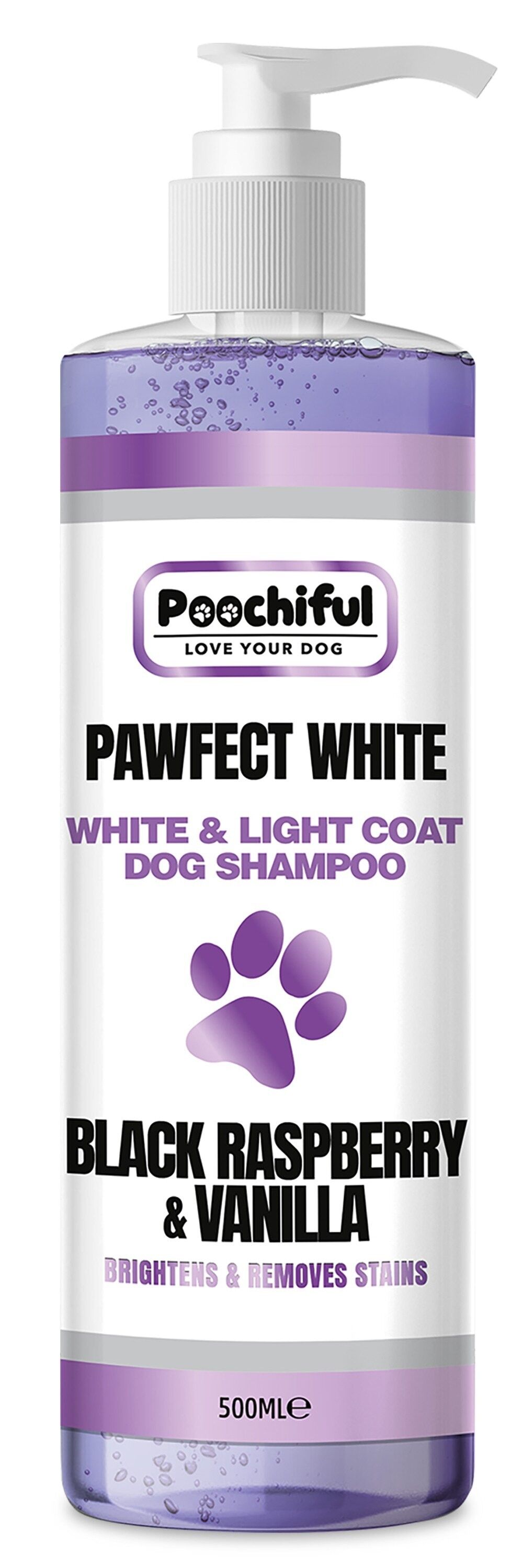 Poochiful Pawfect White Dog – Weißes und leichtes Hundeshampoo 500 ml