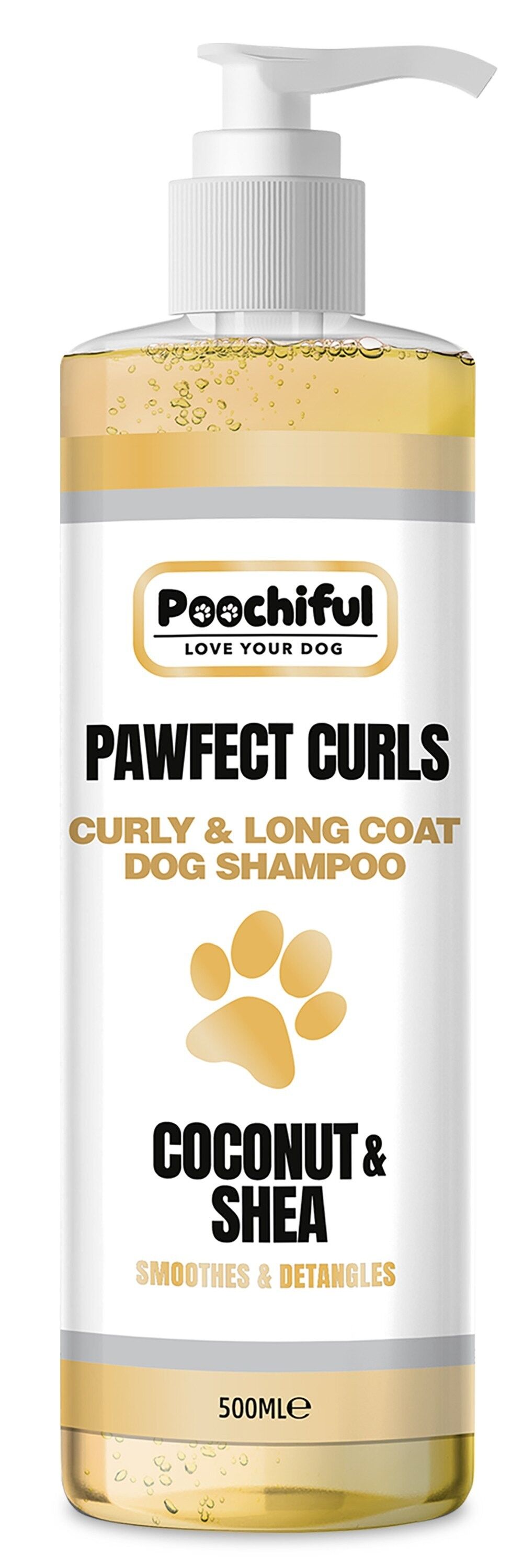 Poochiful Pawfect Curls – Hundeshampoo für lockiges und langes Fell, 500 ml