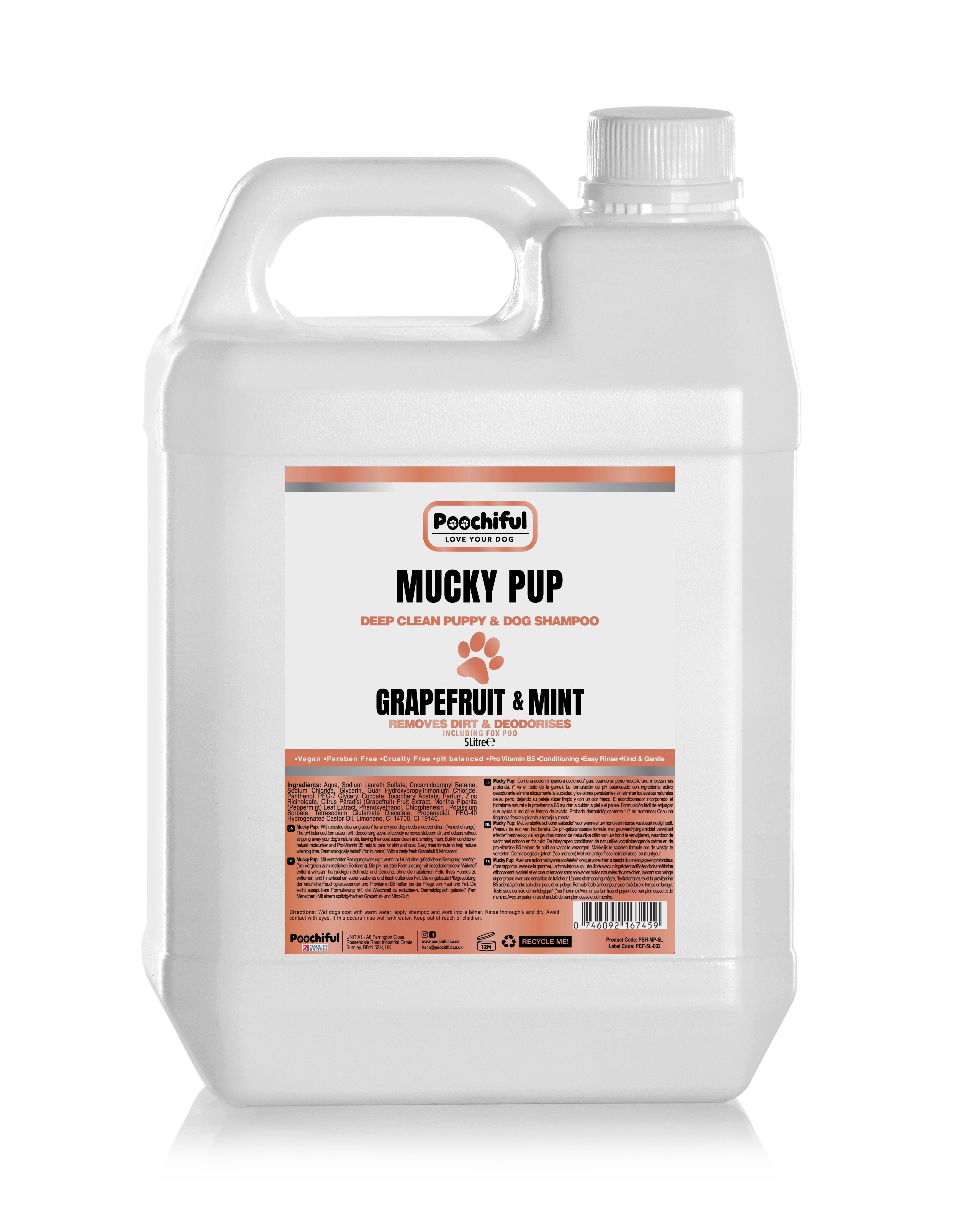 Poochiful Mucky Pup - Deep Clean Fox Poo Hundeshampoo 5 Liter