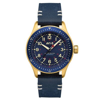 AV-4099-RBL-04 - Meca-quartz AVI-8 men's watch - Leather strap - 3 hands