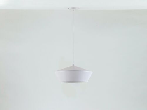 White Wide Metal Diner Pendant