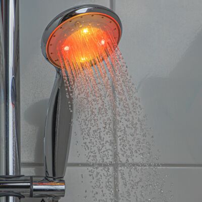 Soffione doccia con LED - diametro 14 cm - 8 LED