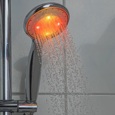 Pommeau de douche à LED - diamètre 14 cm - 8 LED