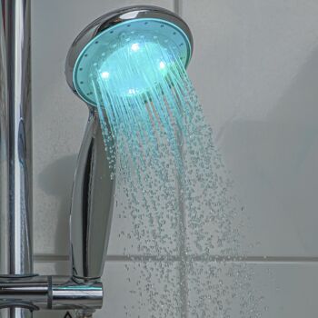 Pommeau de douche à LED - diamètre 14 cm - 8 LED 3