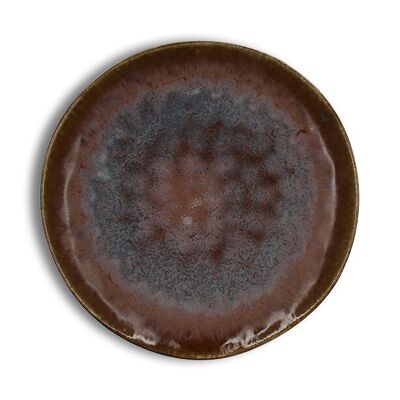 Silali flat plate 27.5cm in purple brown stoneware