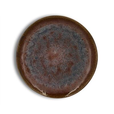 Silali dessert plate 20.5cm in purple brown stoneware