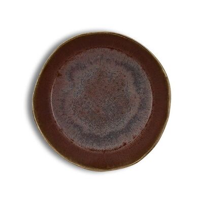 Silali bowl plate 16cm in purple brown stoneware