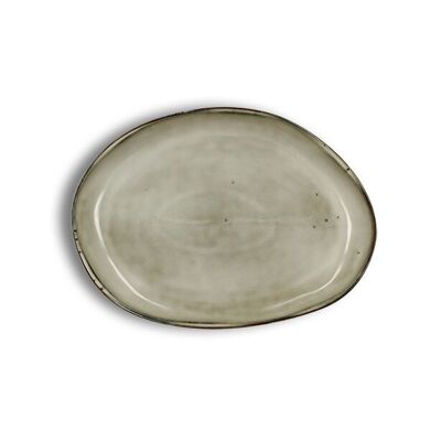 Oval nakuru dish 33cm in stoneware shades of gray and beige