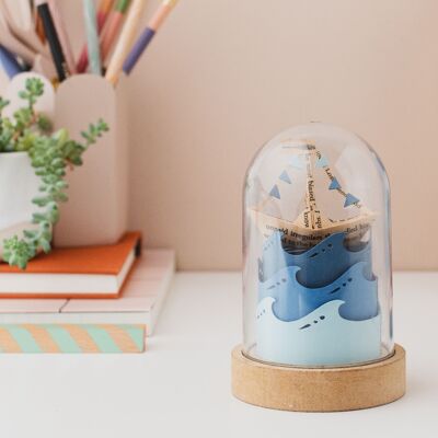 Kit de artesanía de papel DIY, kit de artesanía de barco - con herramientas