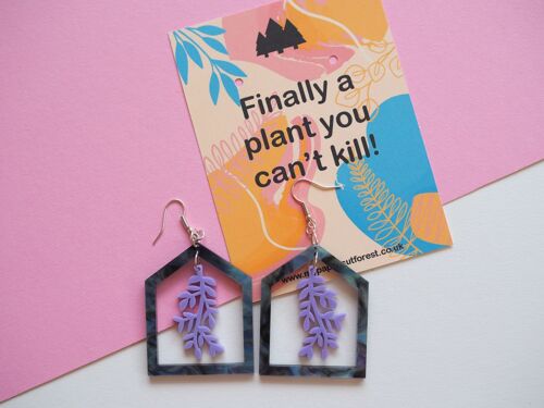 Funny gift, acrylic botanical earrings, gift for friend