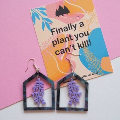Funny gift, acrylic botanical earrings, gift for friend