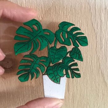 Broche plante Monstera peinte à la main 9