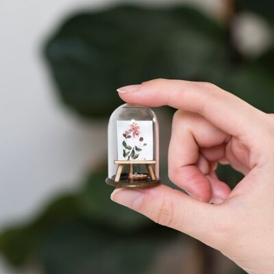 Miniatur-Kunst-Halskette mit Geburtsblume