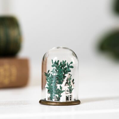 Ornamento in miniatura della casa verde di carta
