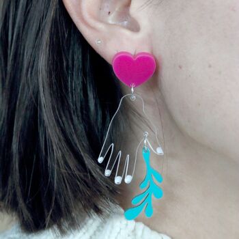 Boucles d'oreilles pendantes en acrylique dépareillées 9