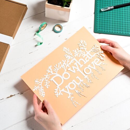 Positive affirmation DIY paper cutting kit, mindful gift
