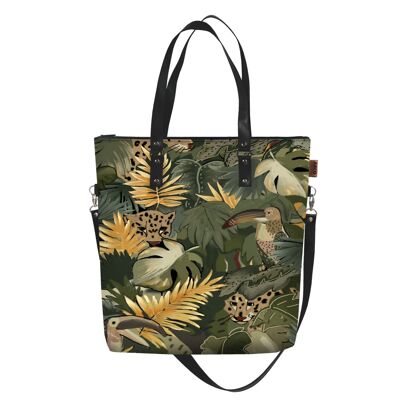 Amazonia Crossbody Bag In Canvas Maxa Line Bertoni